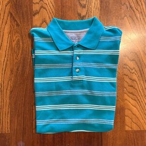 Austin Clothing Co. Teal Polo with White Stripes